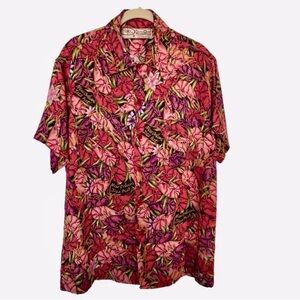 RARE Vintage New Orleans JazzFest Hawaiian Shirt Crawfish Print Men’s M - Unisex